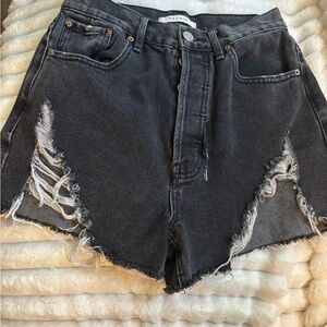 PacSun Black Distressed Jean Shorts